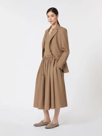 Blazer droit en laine, couleur noisette
