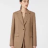 Blazer droit en laine, couleur noisette Blazer droit en laine, couleur noisette