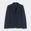 Blazer en jersey de coton, bleu marine Blazer en jersey de coton, bleu marine