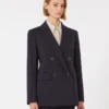 Blazer en jersey à double boutonnage Milano-knit, bleu marine Blazer en jersey à double boutonnage Milano-knit, bleu marine