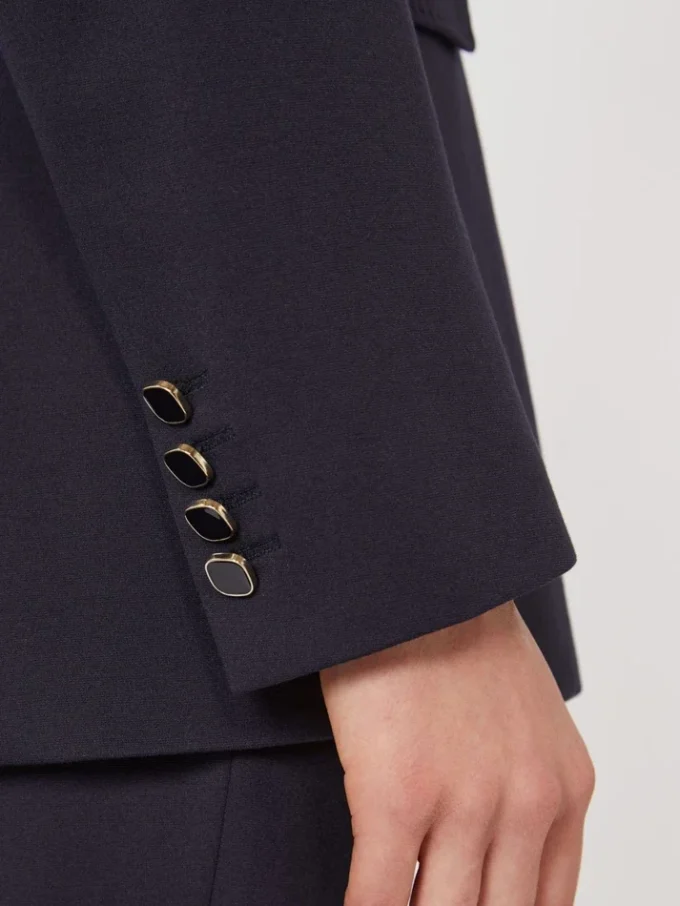 Blazer en jersey à double boutonnage Milano-knit, bleu marine Blazer en jersey à double boutonnage Milano-knit, bleu marine