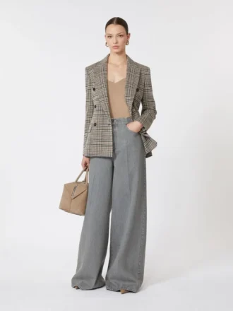 Blazer en jersey jacquard, noir-gris