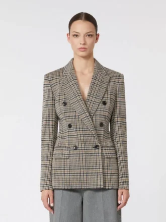 Blazer en jersey jacquard, noir-gris