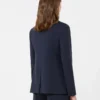 Blazer en laine extensible à double boutonnage, bleu marine Blazer en laine extensible à double boutonnage, bleu marine