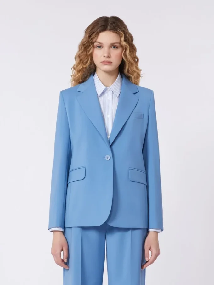 Blazer en laine stretch, bleu clair Blazer en laine stretch, bleu clair