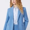 Blazer en laine stretch, bleu clair Blazer en laine stretch, bleu clair