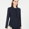 Blazer en laine stretch, bleu marine Blazer en laine stretch, bleu marine