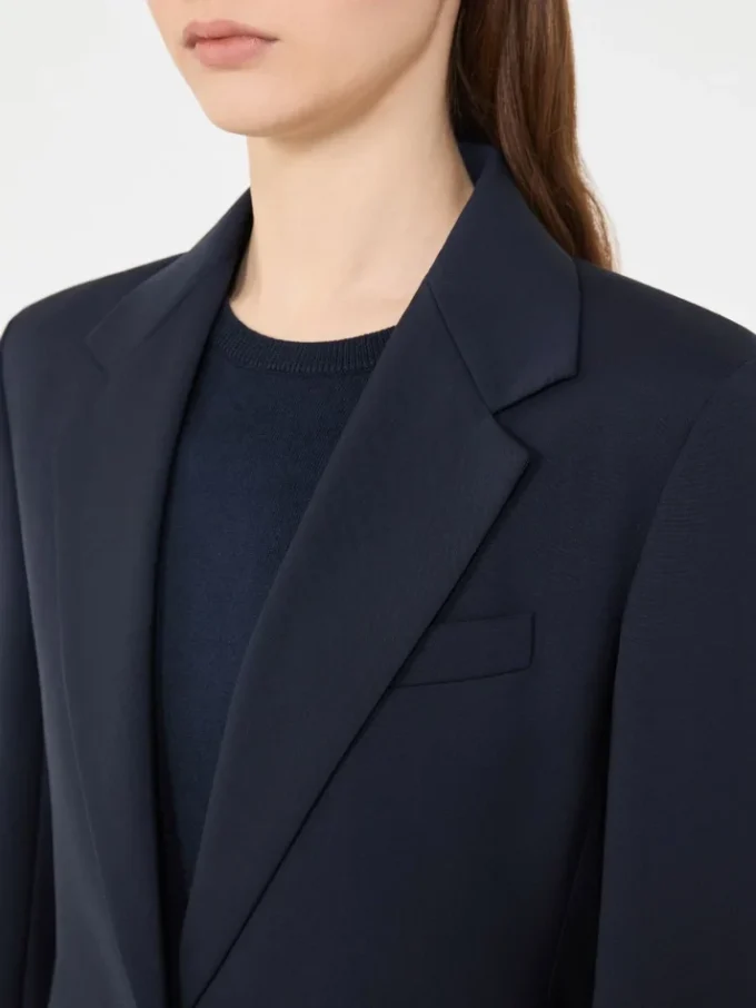 Blazer en laine stretch, bleu marine Blazer en laine stretch, bleu marine
