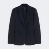 Blazer en laine stretch, bleu marine Blazer en laine stretch, bleu marine
