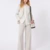 Blazer en laine stretch, couleur sable Blazer en laine stretch, couleur sable