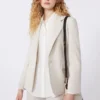 Blazer en laine stretch, couleur sable Blazer en laine stretch, couleur sable