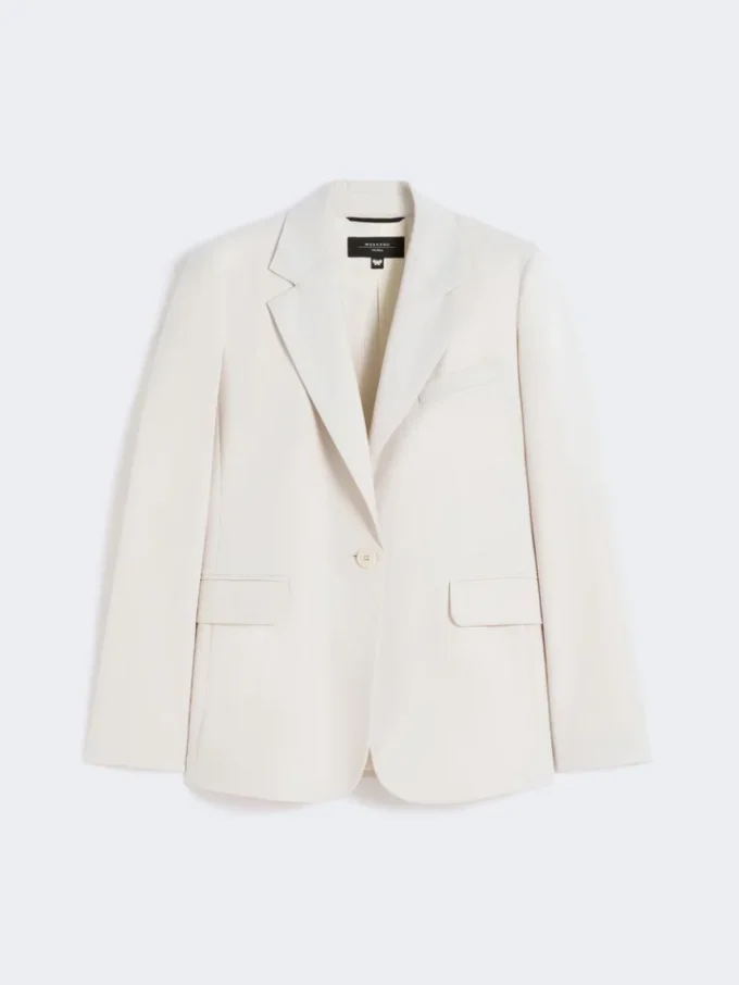 Blazer en laine stretch, couleur sable Blazer en laine stretch, couleur sable