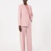 Blazer en laine stretch à double boutonnage, rose antique Blazer en laine stretch à double boutonnage, rose antique