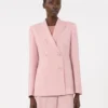 Blazer en laine stretch à double boutonnage, rose antique Blazer en laine stretch à double boutonnage, rose antique
