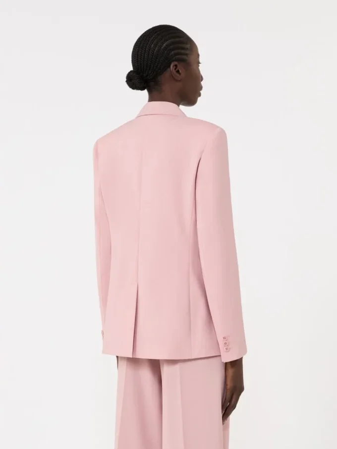 Blazer en laine stretch à double boutonnage, rose antique Blazer en laine stretch à double boutonnage, rose antique