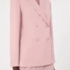 Blazer en laine stretch à double boutonnage, rose antique Blazer en laine stretch à double boutonnage, rose antique