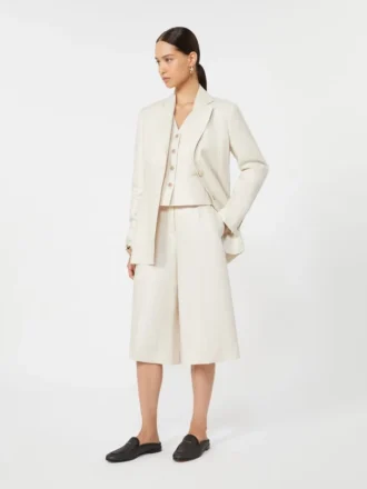 Blazer en pur lin, beige