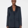 Blazer en satin Envers, bleu nuit Blazer en satin Envers, bleu nuit