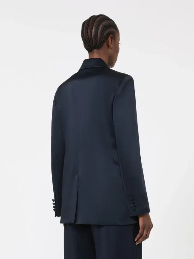 Blazer en satin Envers, bleu nuit Blazer en satin Envers, bleu nuit