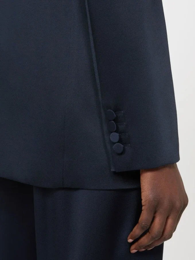 Blazer en satin Envers, bleu nuit Blazer en satin Envers, bleu nuit