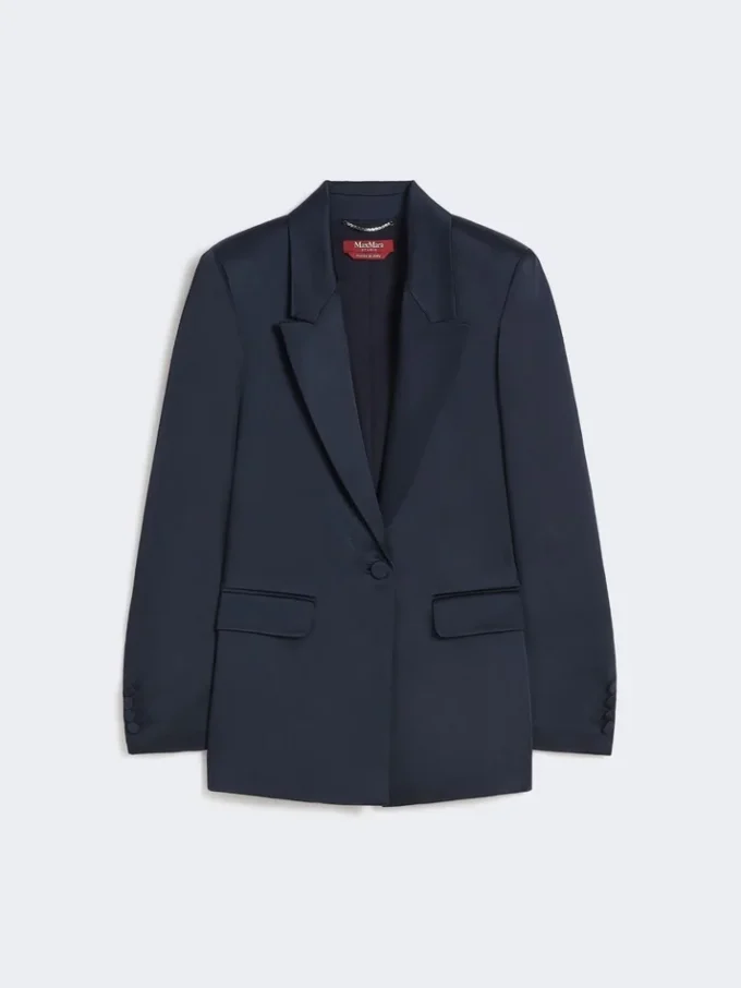 Blazer en satin Envers, bleu nuit Blazer en satin Envers, bleu nuit