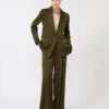Blazer en satin Envers, vert mousse Blazer en satin Envers, vert mousse