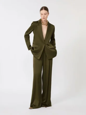 Blazer en satin Envers, vert mousse