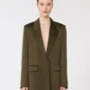 Blazer en satin Envers, vert mousse Blazer en satin Envers, vert mousse