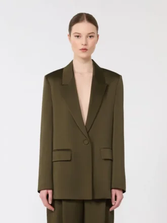 Blazer en satin Envers, vert mousse