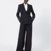 Pantalon en laine seersucker, bleu outremer Pantalon en laine seersucker, bleu outremer