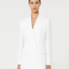 Blazer en toile de crêpe de coton, blanc optique Blazer en toile de crêpe de coton, blanc optique