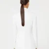 Blazer en toile de crêpe de coton, blanc optique Blazer en toile de crêpe de coton, blanc optique