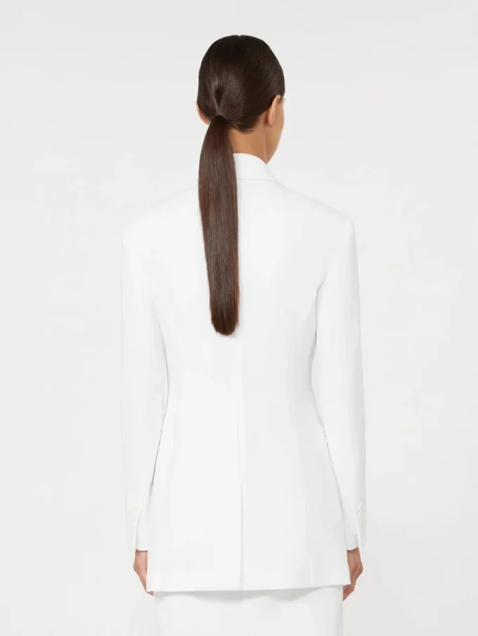 Blazer en toile de crêpe de coton, blanc optique Blazer en toile de crêpe de coton, blanc optique