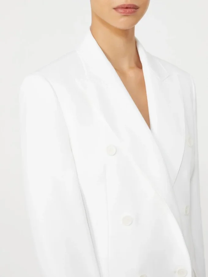 Blazer en toile de crêpe de coton, blanc optique Blazer en toile de crêpe de coton, blanc optique