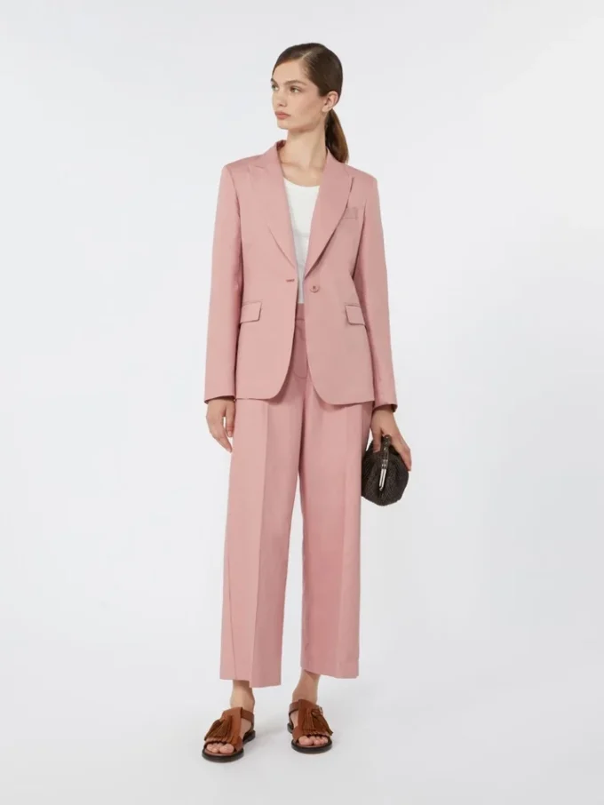 Blazer en toile de lin et coton, rose antique Blazer en toile de lin et coton, rose antique