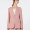 Blazer en toile de lin et coton, rose antique Blazer en toile de lin et coton, rose antique