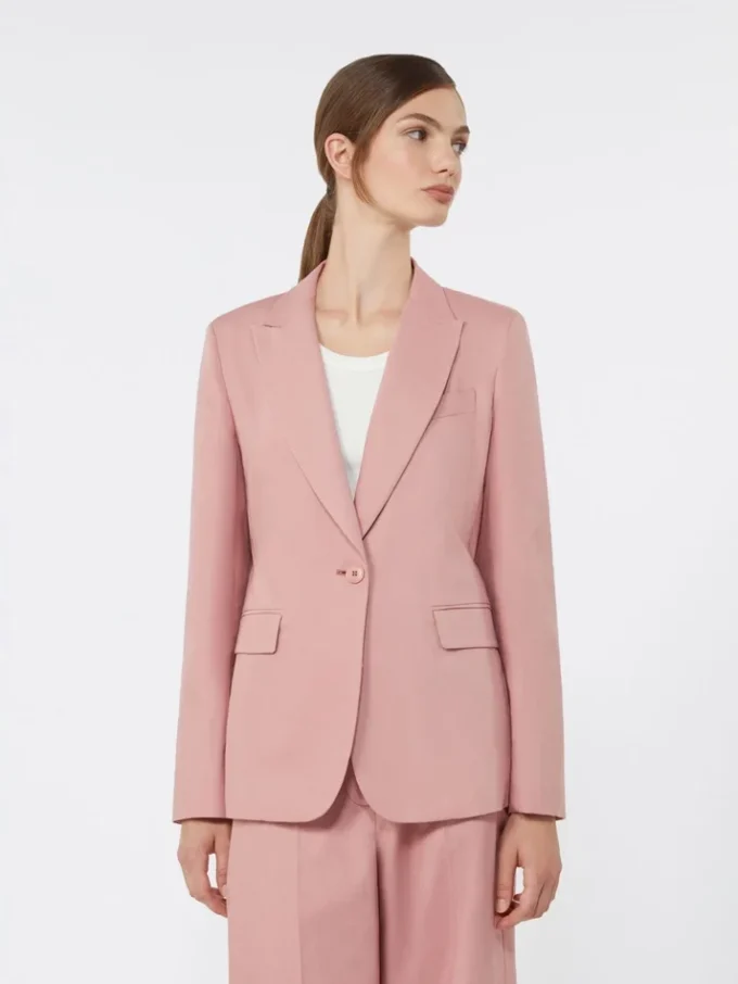 Blazer en toile de lin et coton, rose antique Blazer en toile de lin et coton, rose antique