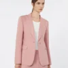 Blazer en toile de lin et coton, rose antique Blazer en toile de lin et coton, rose antique