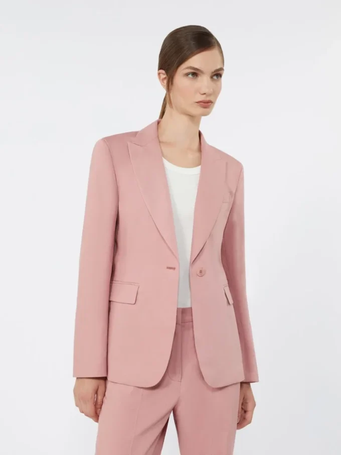Blazer en toile de lin et coton, rose antique Blazer en toile de lin et coton, rose antique