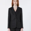 Blazer en toile de lin, noir Blazer en toile de lin, noir