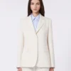 Blazer en toile mélangée viscose, ivoire Blazer en toile mélangée viscose, ivoire