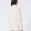 Blazer en toile mélangée viscose, ivoire Blazer en toile mélangée viscose, ivoire