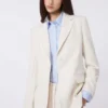 Blazer en toile mélangée viscose, ivoire Blazer en toile mélangée viscose, ivoire