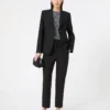 Blazer en toile mélangée viscose, noir Blazer en toile mélangée viscose, noir