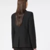 Blazer en toile mélangée viscose, noir Blazer en toile mélangée viscose, noir
