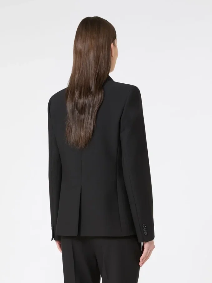 Blazer en toile mélangée viscose, noir Blazer en toile mélangée viscose, noir