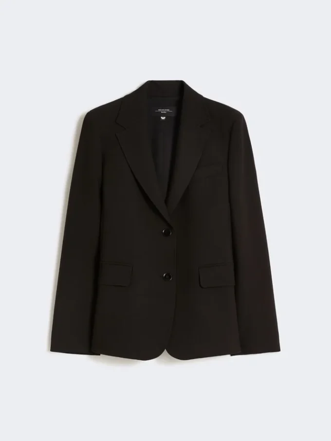 Blazer en toile mélangée viscose, noir Blazer en toile mélangée viscose, noir