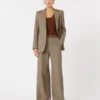 Blazer en twill de laine à motifs, couleur caramel Blazer en twill de laine à motifs, couleur caramel