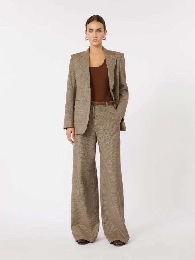 Blazer en twill de laine à motifs, couleur caramel Blazer en twill de laine à motifs, couleur caramel