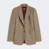 Blazer en twill de laine à motifs, couleur caramel Blazer en twill de laine à motifs, couleur caramel